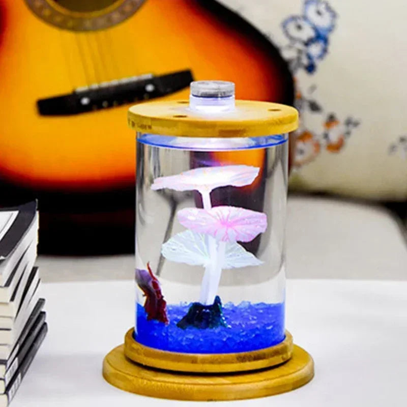AquaGlow LED Cilindrisch Mini Aquarium