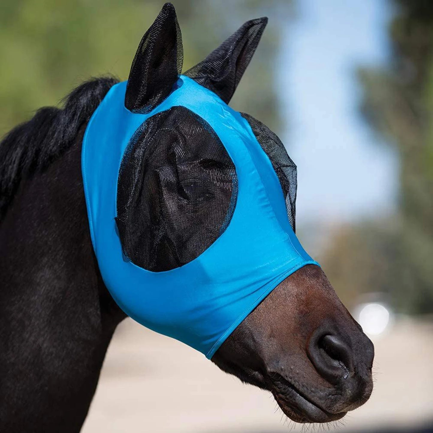 AeroShield 3D – Ademend Vliegenmasker voor Paarden met Oorbescherming & Oogbescherming