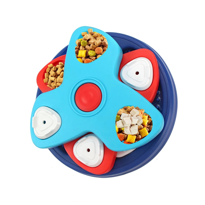 Slow Feeder Hond – 3-Lagen Puzzelbak, Antislip, Blauw/Groen