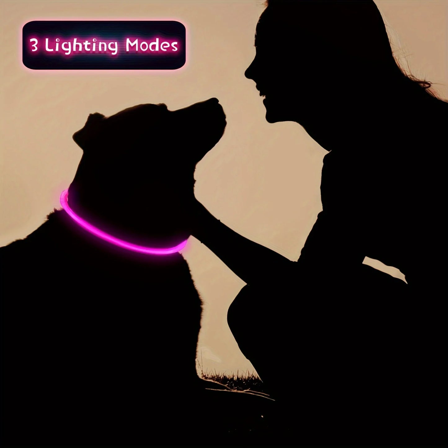 GlowGuard LED Veiligheidshalsband voor Honden – USB Oplaadbaar & Reflecterend