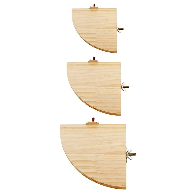 Papegaaienzitstok standaard hout – natuurlijk, waaiervorm