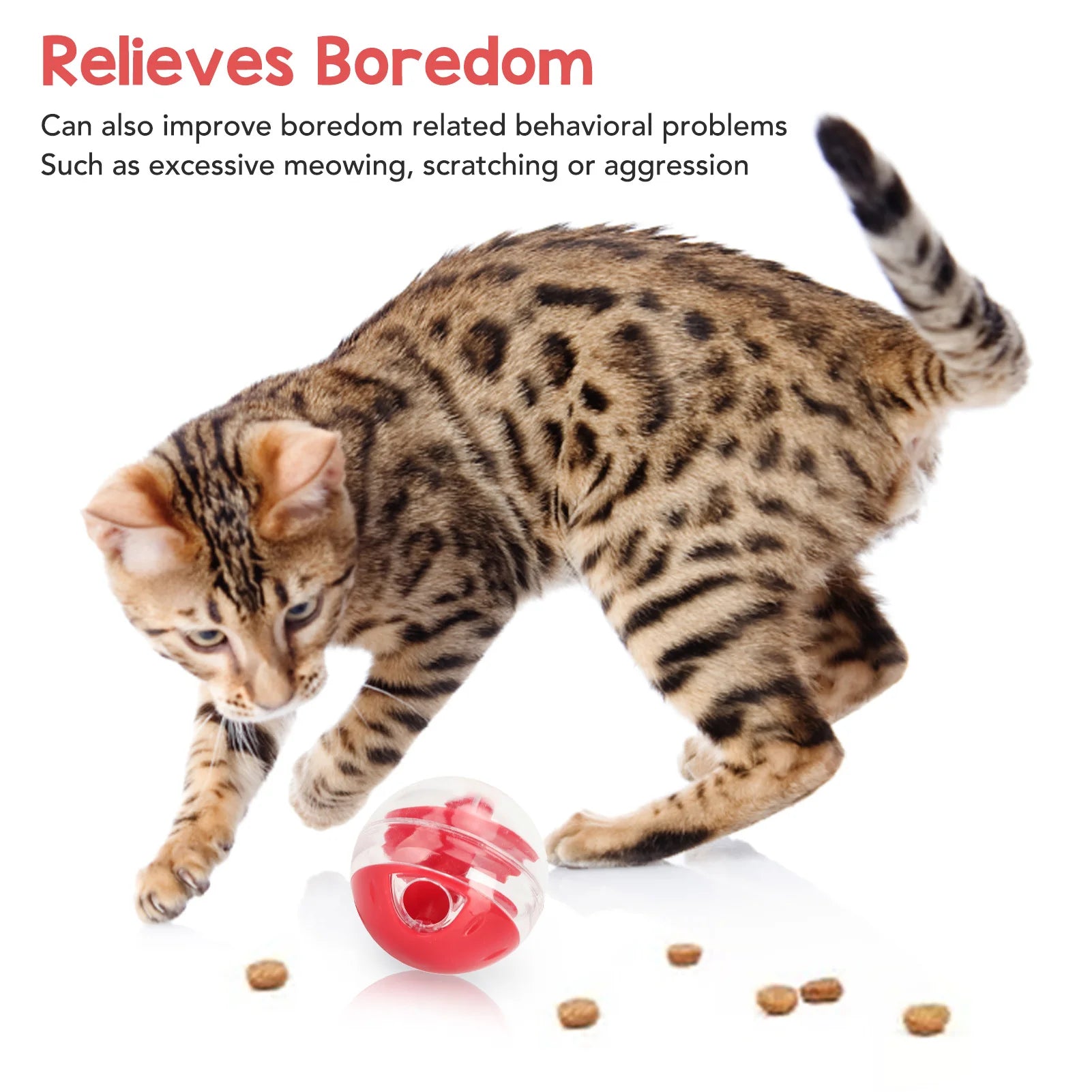 Interactieve Kattenvoerbal – 5 cm, Kunststof, Voor Snacks & Brokjes