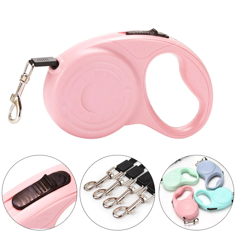 Retractieleash voor Kleine en Middelgrote Honden – Nylon 3m of 5m