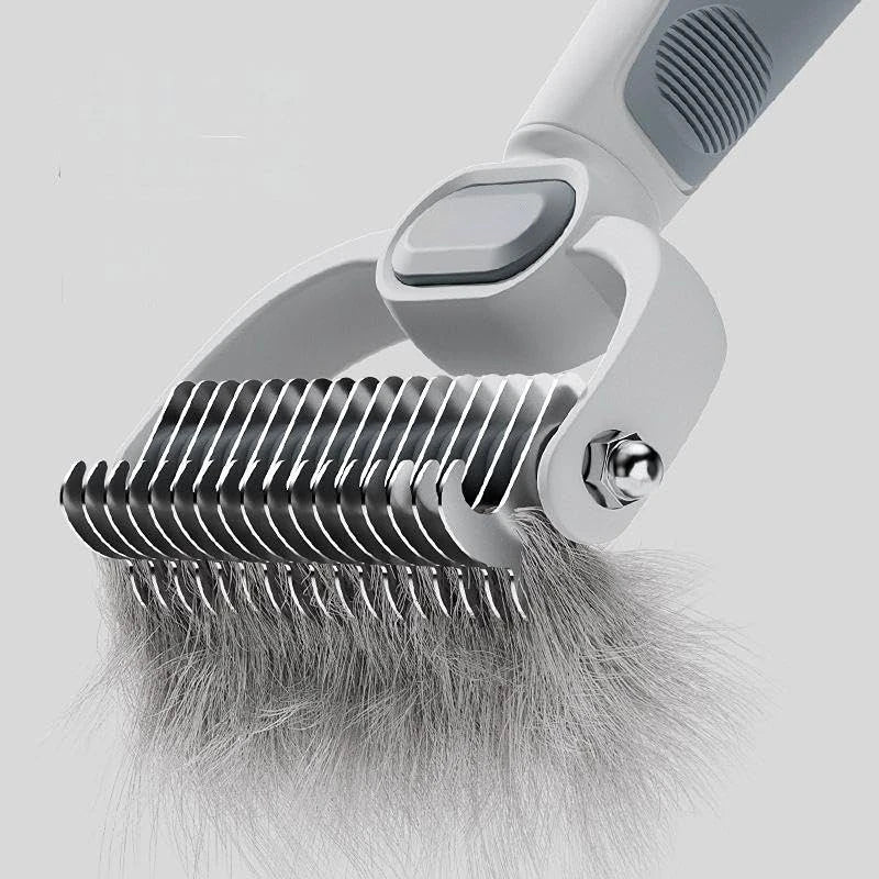 FurEase DuoCare Pro – Dubbelzijdige Ontklit- & Deshedding Borstel voor Honden en Katten