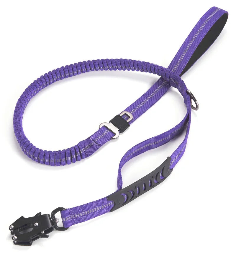 TACTIGRIP Reflecterende Schokabsorberende Hondenriem met Autogordel – Voor Krachtige en Actieve Honden