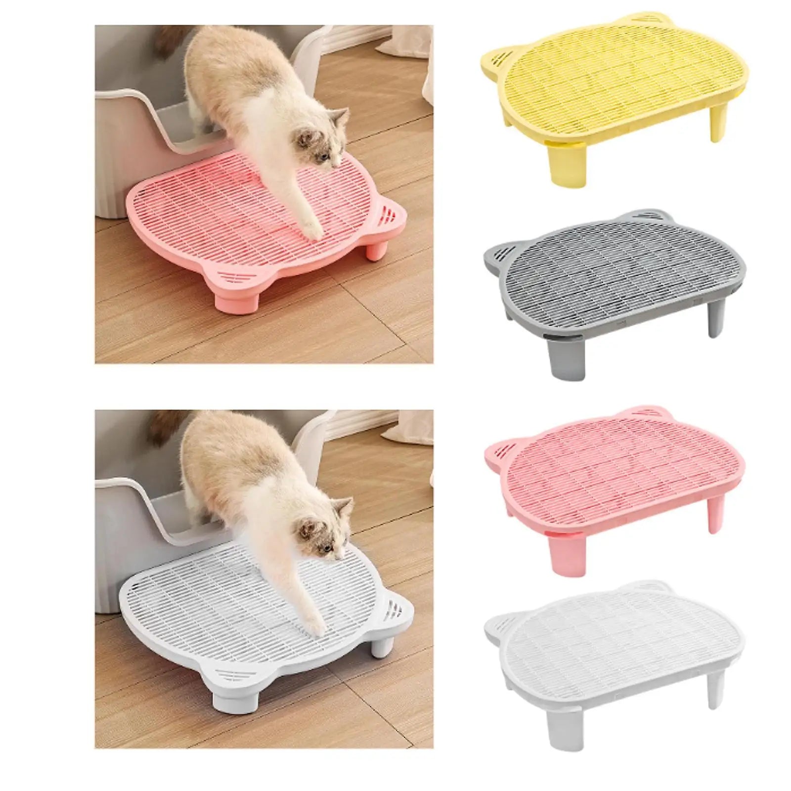 Wasbare Kattenbakmat met Trap – 51×40 cm, Antislip & Dubbel Laags