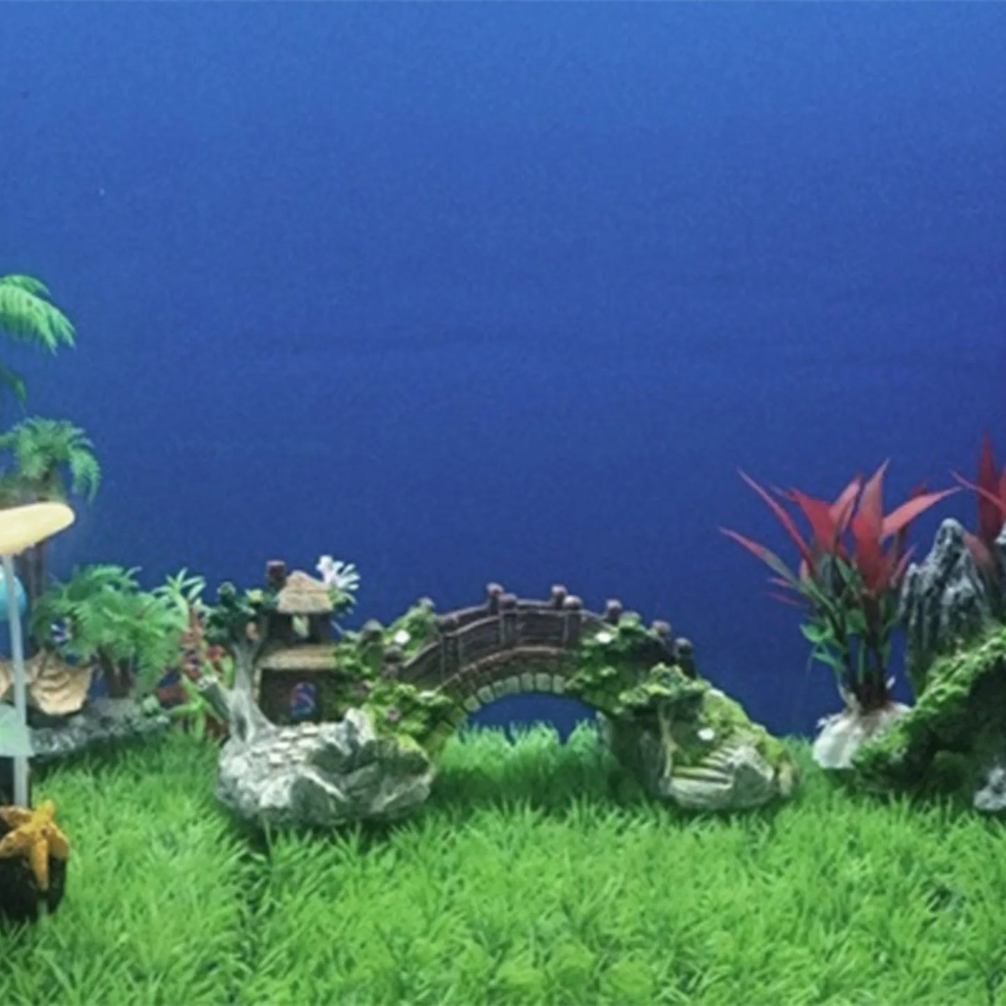 Hars aquarium brug ornament