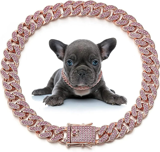 GlamPaw Diamond Cuban Link Halsband