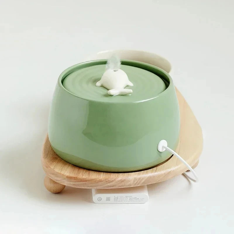 Keramische Kattenfontein – Stil, USB, Met Koolstoffilter
