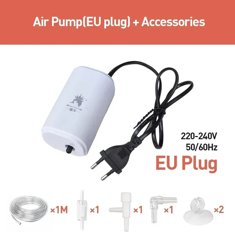 Aquarium luchtpomp 3W ultrastil – 3 l/min – kunststof – EU stekker