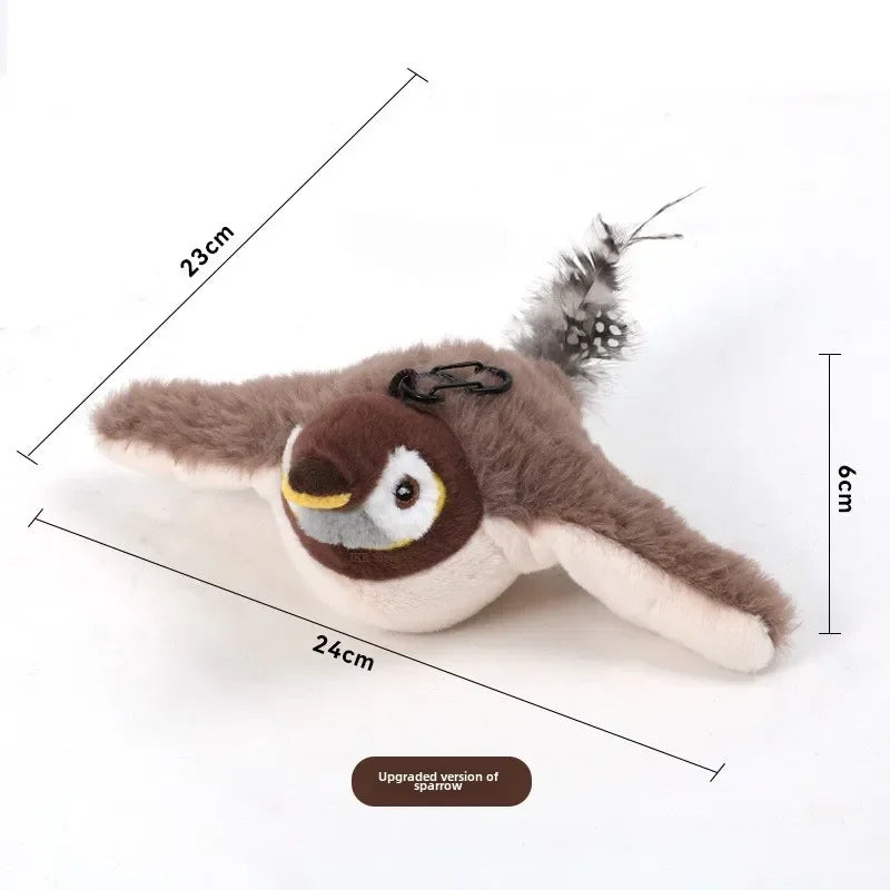 Interactieve Kattenvogel met Geluid, Kattenkruid en USB-oplading