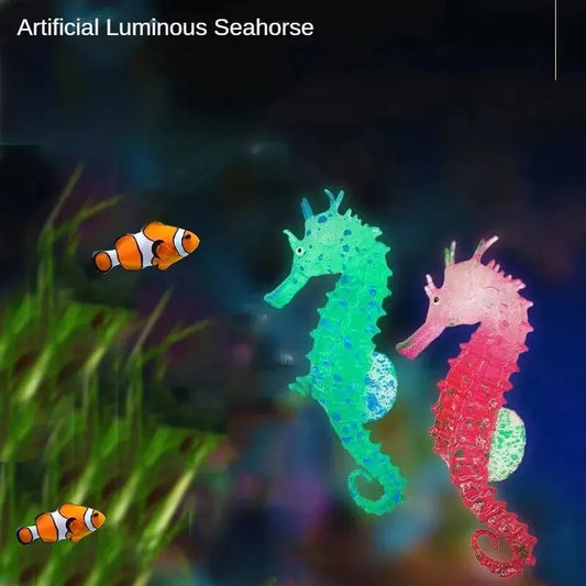 AquaGlow Luminiser ZeePaardje – Lichtgevend Aquarium Ornament van Siliconen met Zuignap