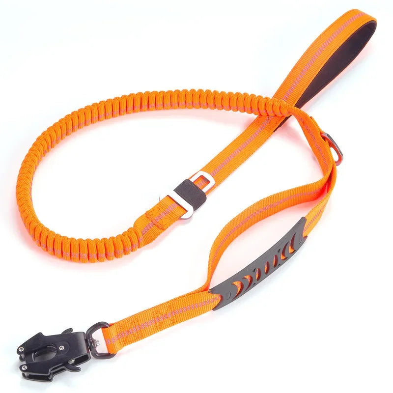 TACTIGRIP Reflecterende Schokabsorberende Hondenriem met Autogordel – Voor Krachtige en Actieve Honden