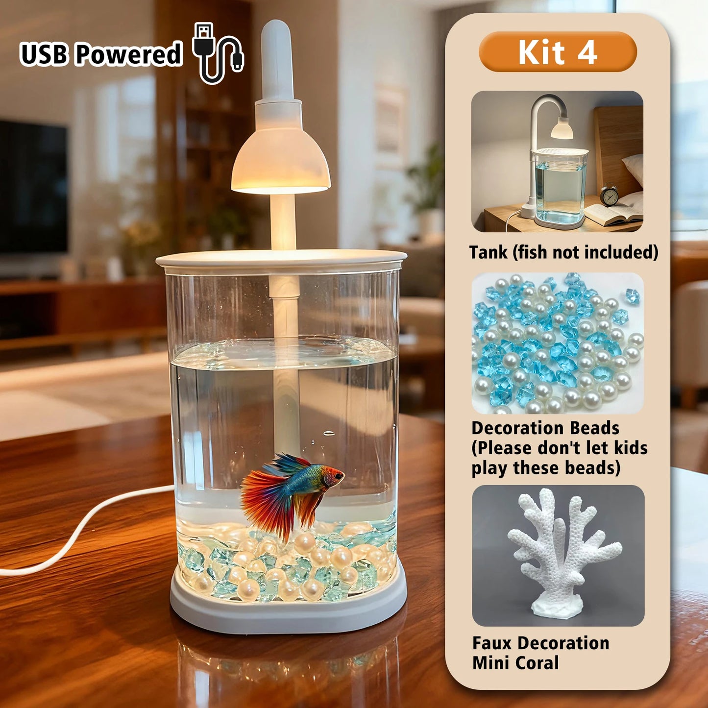 Starter Kit AquaGlow Mini – Compact Aquarium met LED-verlichting