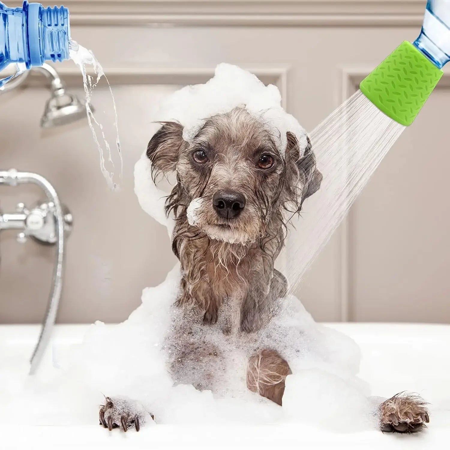PAWSPLASH – Draagbare Siliconen Douchesproeier voor Huisdieren