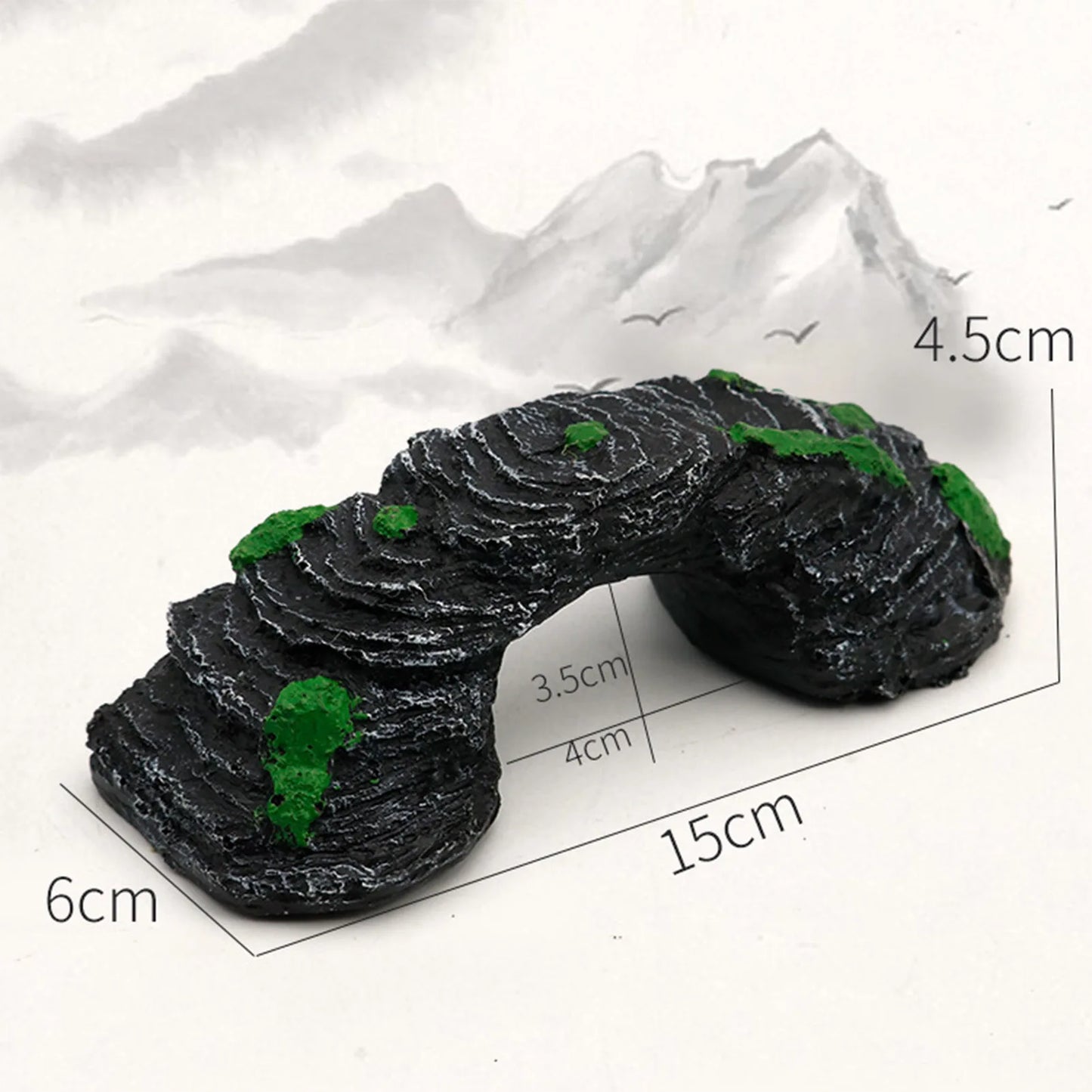 Hars aquarium brug ornament