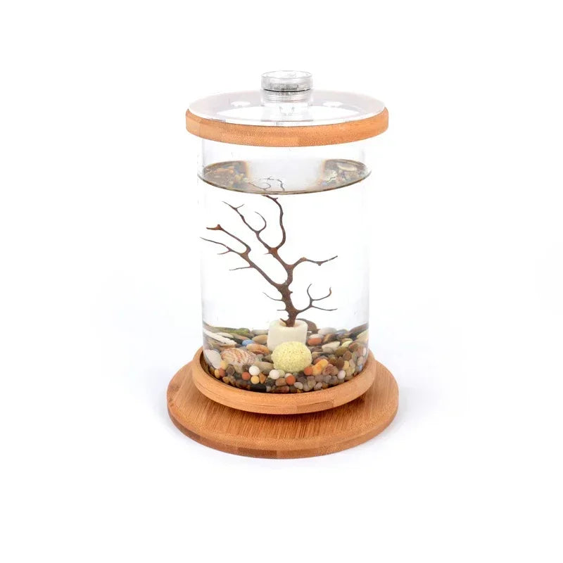 AquaGlow LED Cilindrisch Mini Aquarium
