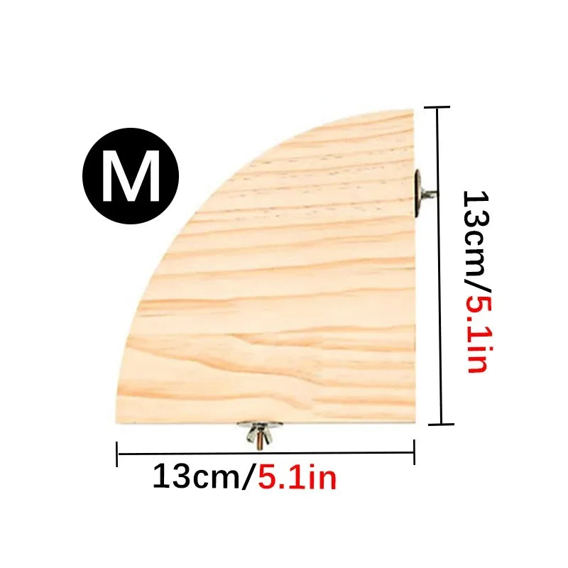 Papegaaienzitstok standaard hout – natuurlijk, waaiervorm