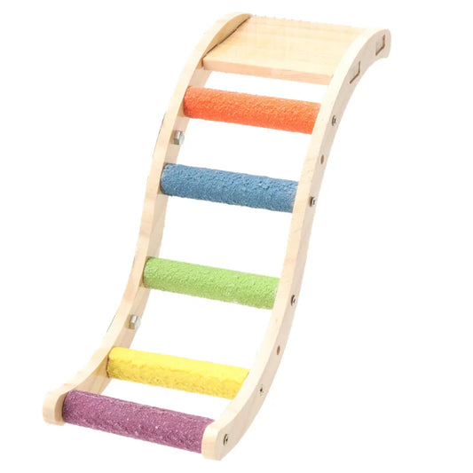 Vogel klimladder hout – kauwbaar papegaaienspeelgoed voor in kooi