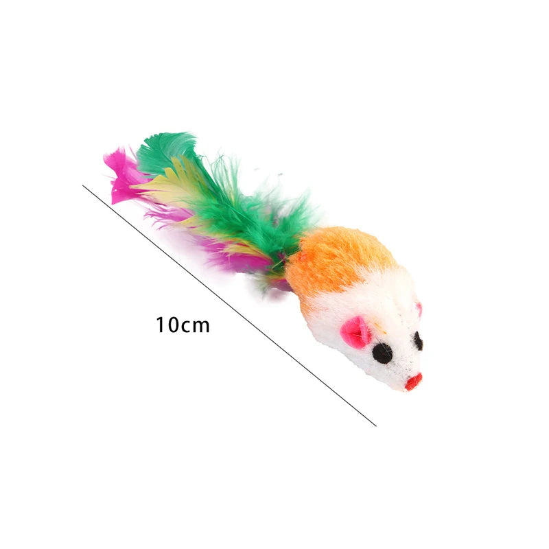 FurryHunt Speelmuizen voor Katten – Konijnenbont Look, Veertjes & Regenboogdesign