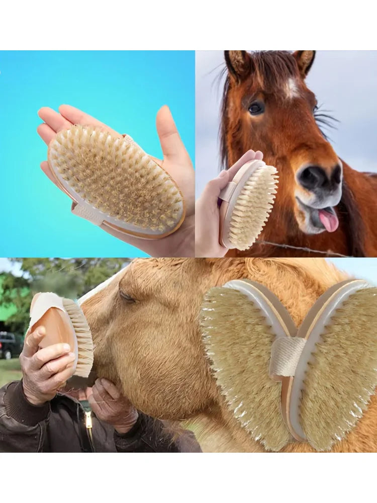 PureMane Care – Natuurlijke Paardenhaar Ontklit- & Reinigingsborstel (1/2-delig)