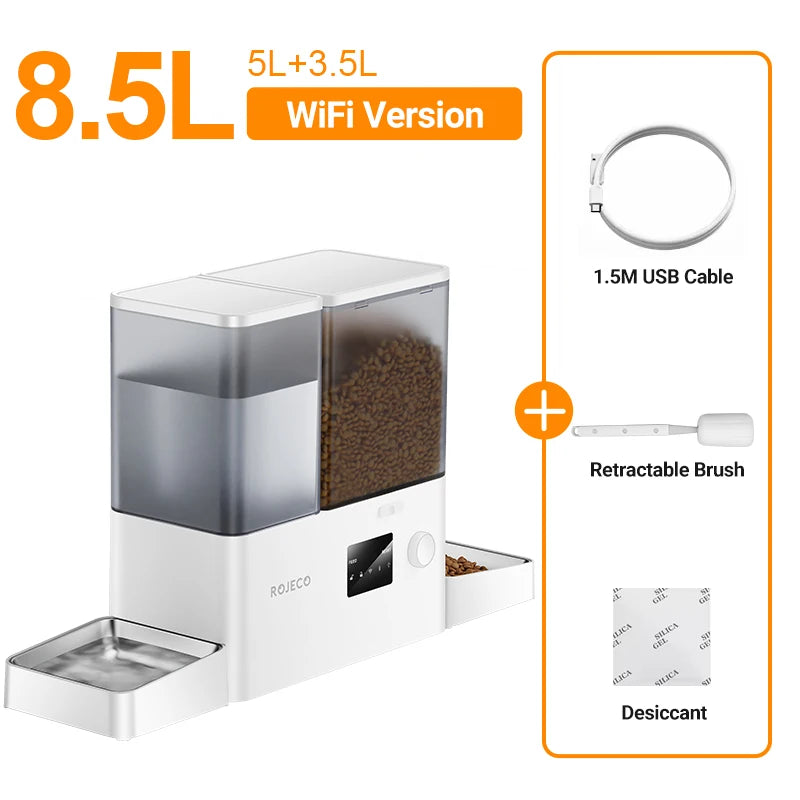 Slimme automatische voerbak hond 8,5L – WiFi app & waterdispenser