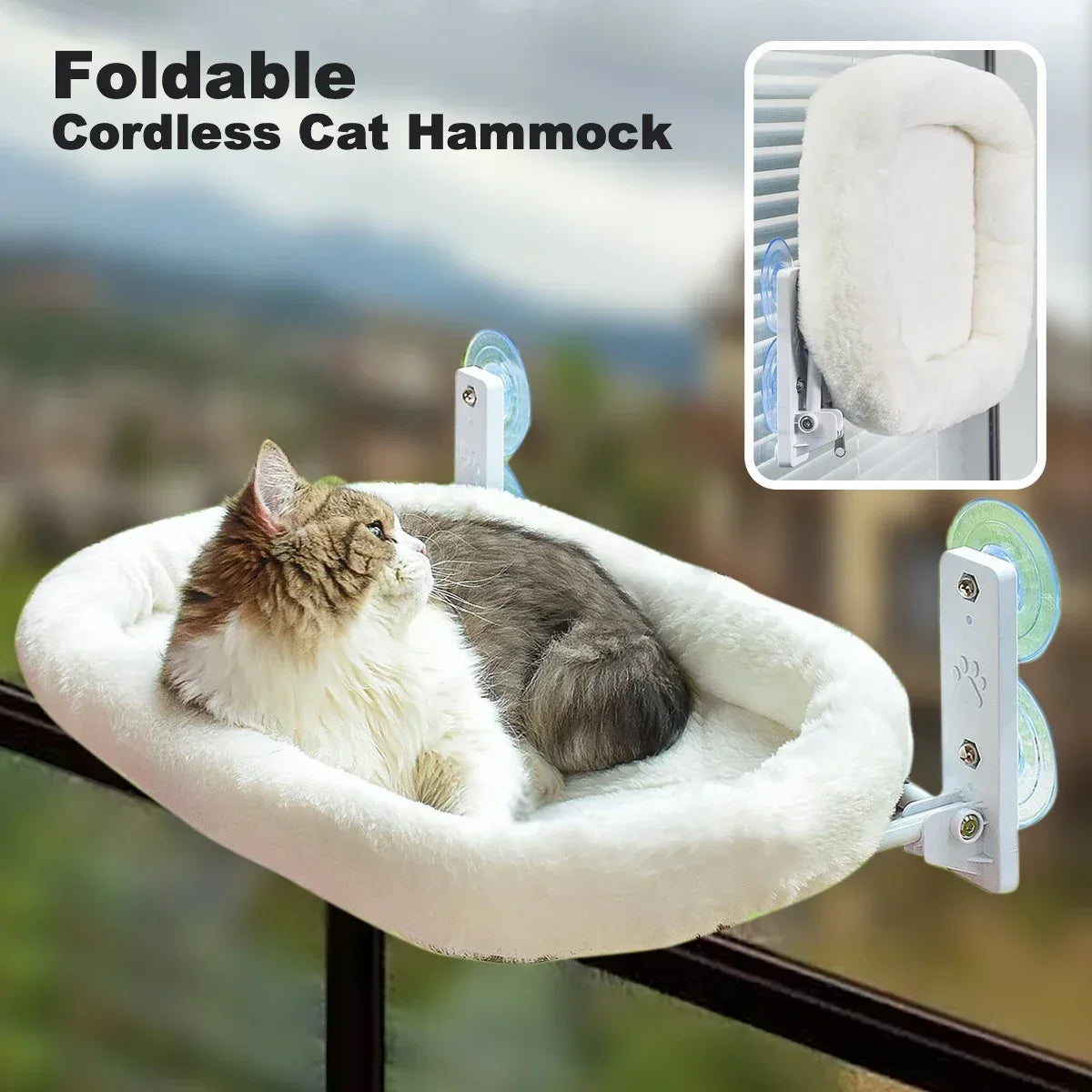 Draadloze kattenraamhangmat