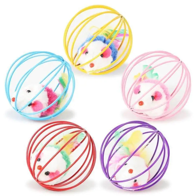 Katten Speelgoed Kooi met Muis – Kleurrijk Plastic