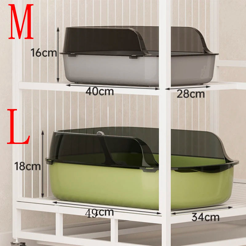 Kattenbak Semi-gesloten – PP, Hoge Randen