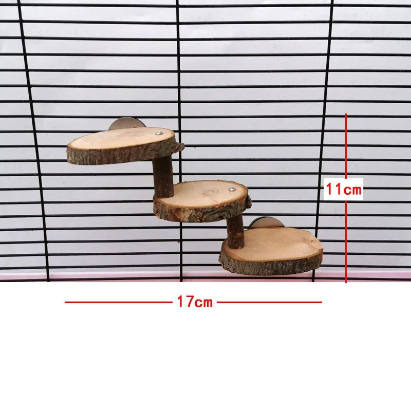 Houten klimladder voor hamsters of vogels – 3 of 5 treden