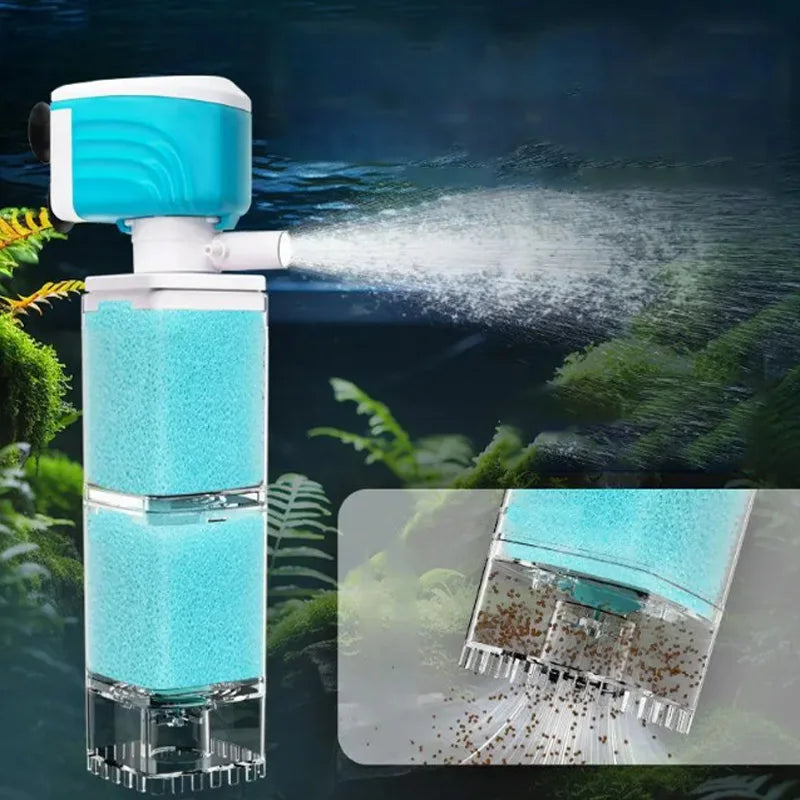 Aquariumfilter - stil sponsfilter met zuurstofpomp – ABS