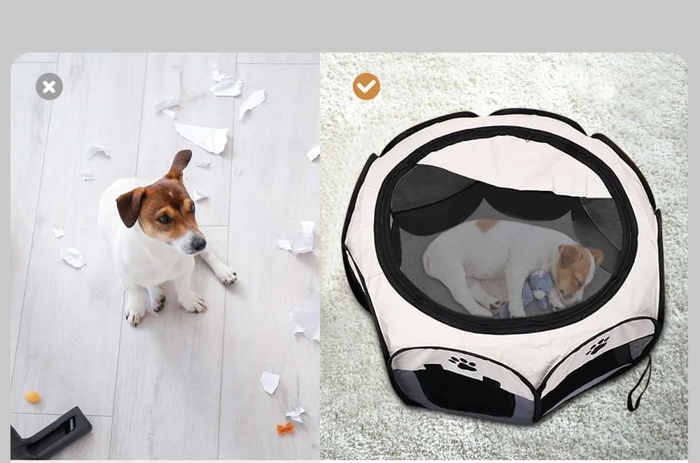PETSFERA – Opvouwbare Achtzijdige Dierenkooi & Tent