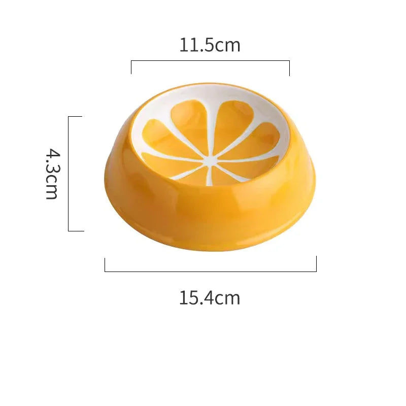 Keramische Voerbak Kat/Hond – Breed & Ondiep, Aardbei/Watermeloen