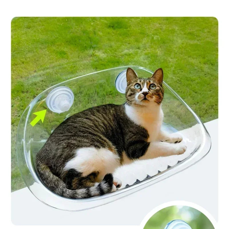 Kattenraamhangmat Kunststof – Ademend Nest – Zuignap – 50x30 cm