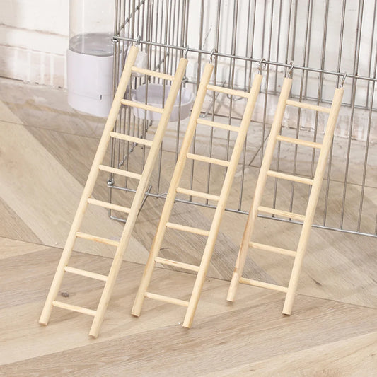 Houten klimladders voor kaketoes – set van 6 – kaki – 16–37 cm