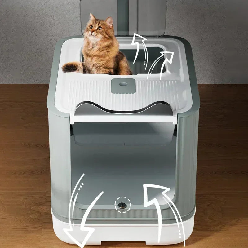 Gesloten Kattenbak met UV-sterilisatie – Groot & Hygiënisch Plastic