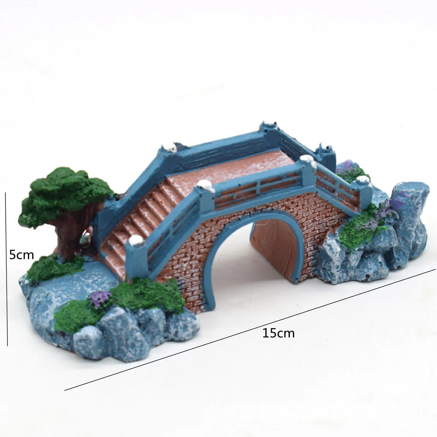 Hars aquarium brug ornament