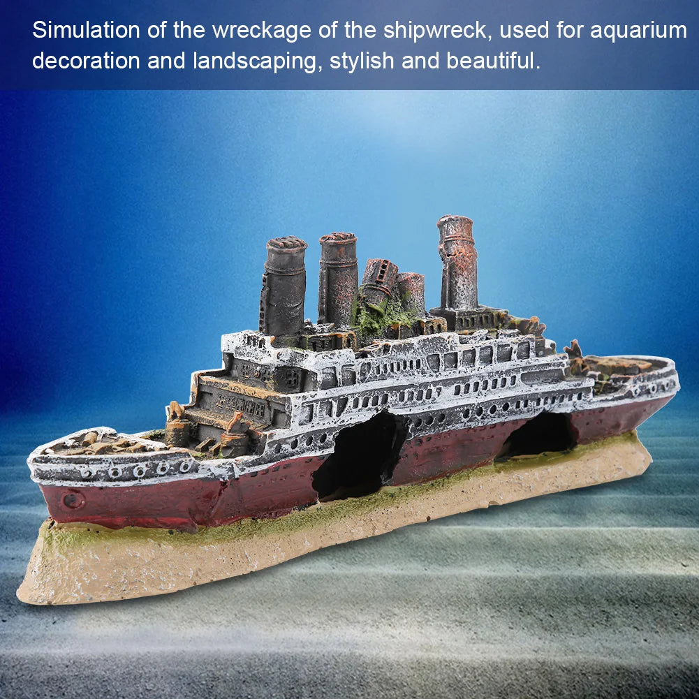 Aquarium Shipwreck Resin Ornament