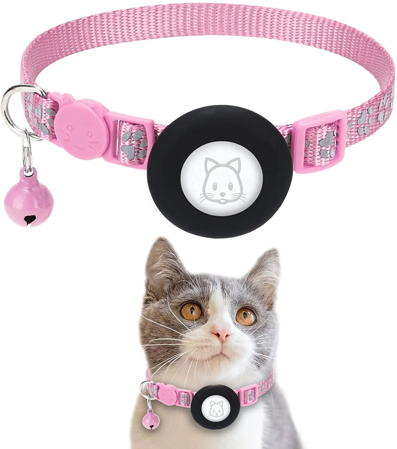SafePaw Reflecterende Airtag-Halsband met Bel