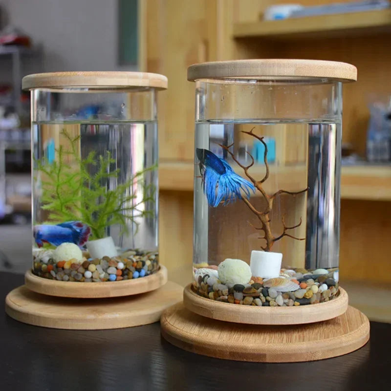 AquaGlow LED Cilindrisch Mini Aquarium