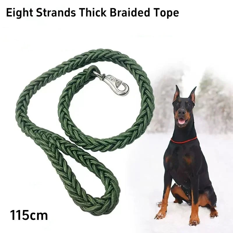 Sterke Nylon Hondenriem 115cm – Gevlochten voor Grote Honden