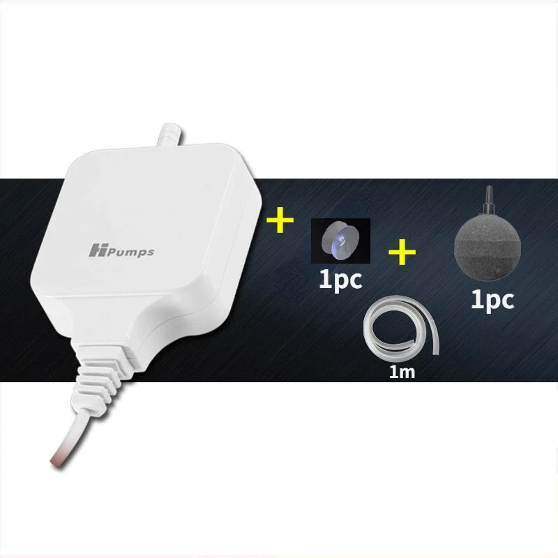 Aquarium zuurstofpomp – ultrastil, compact – 110–240V kunststof