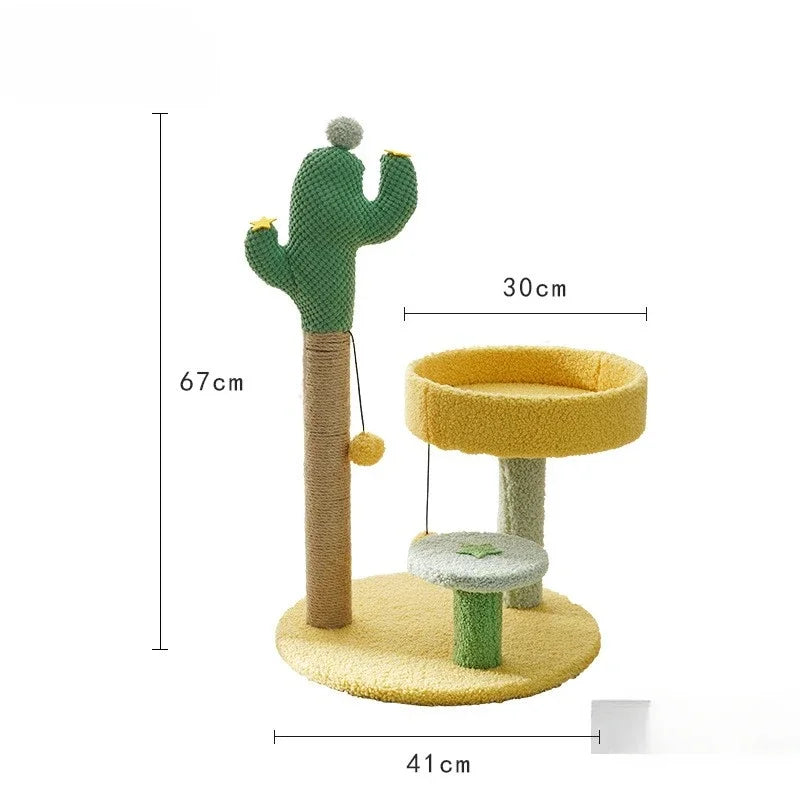 Kattenklimpaal Cactusvorm – Sisal & Pluche, Groen Design
