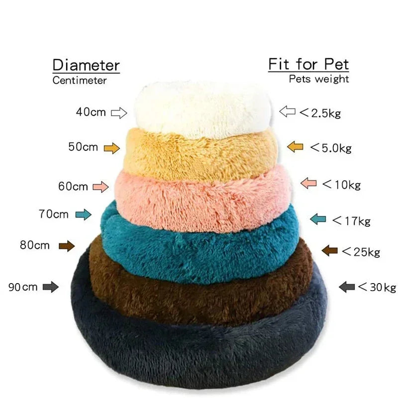 Ronde Huisdierenmand Pluche – Zachte Mand voor Hond of Kat (40–90cm)