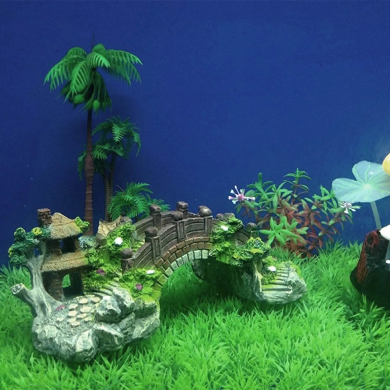 Hars aquarium brug ornament