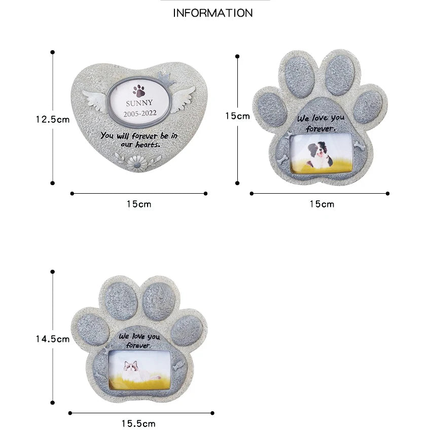 EternalPaw – Creatieve Resin Huisdier Gedenksteen met Fotohouder