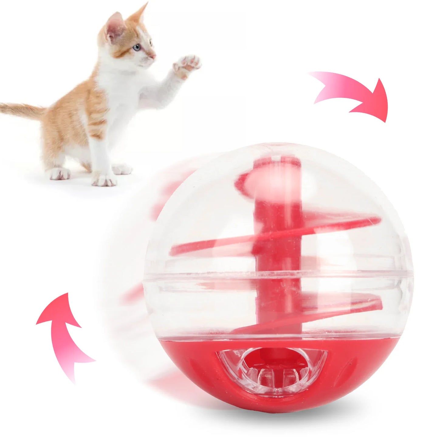 Interactieve Kattenvoerbal – 5 cm, Kunststof, Voor Snacks & Brokjes