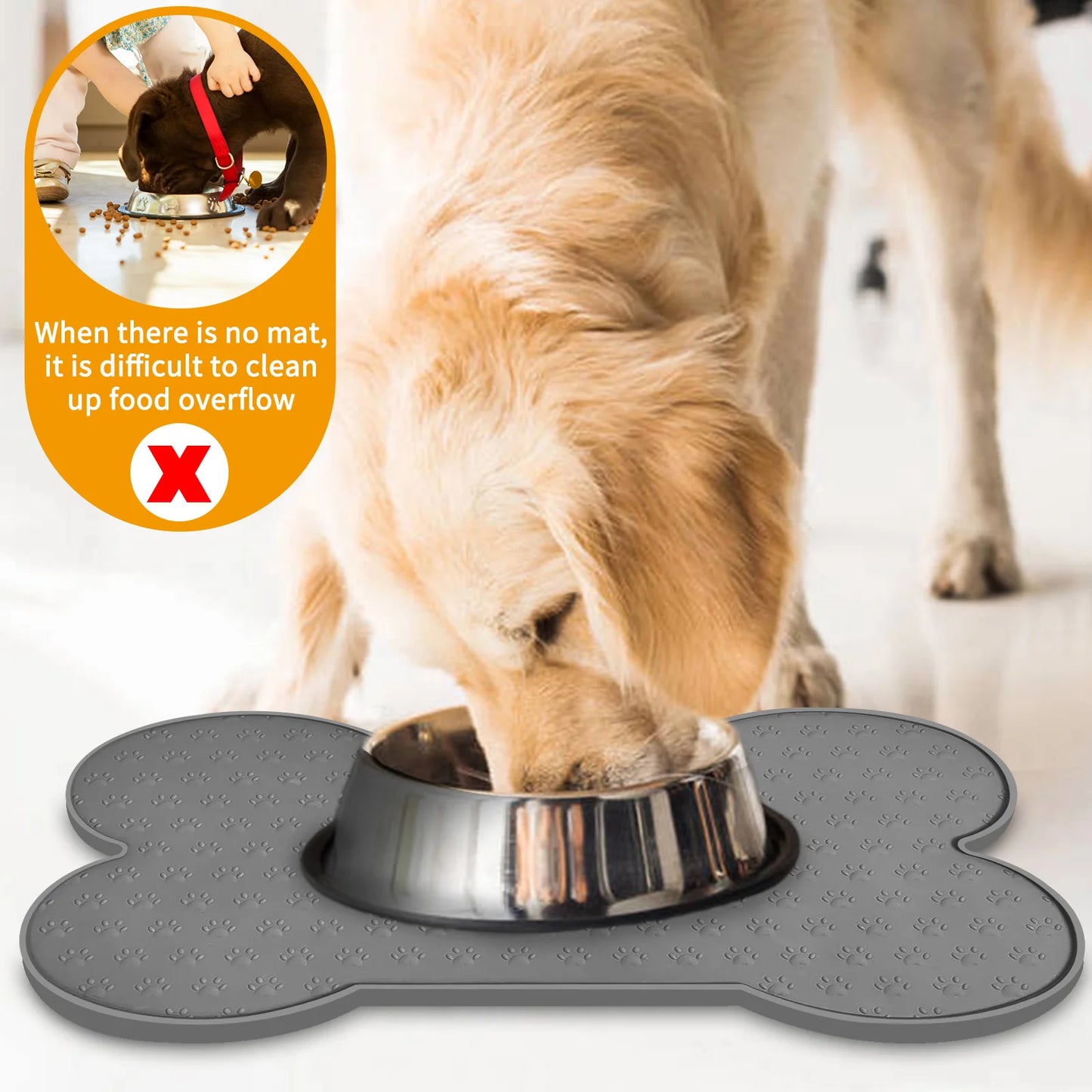 Anti-Slip Siliconen Voedingsmat voor Honden en Katten – Waterdicht