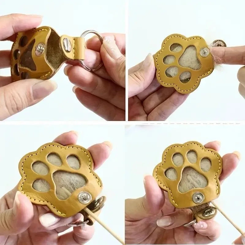 MemoryPaw – Leren Herdenkings Sleutelhanger met Haarlok Houder
