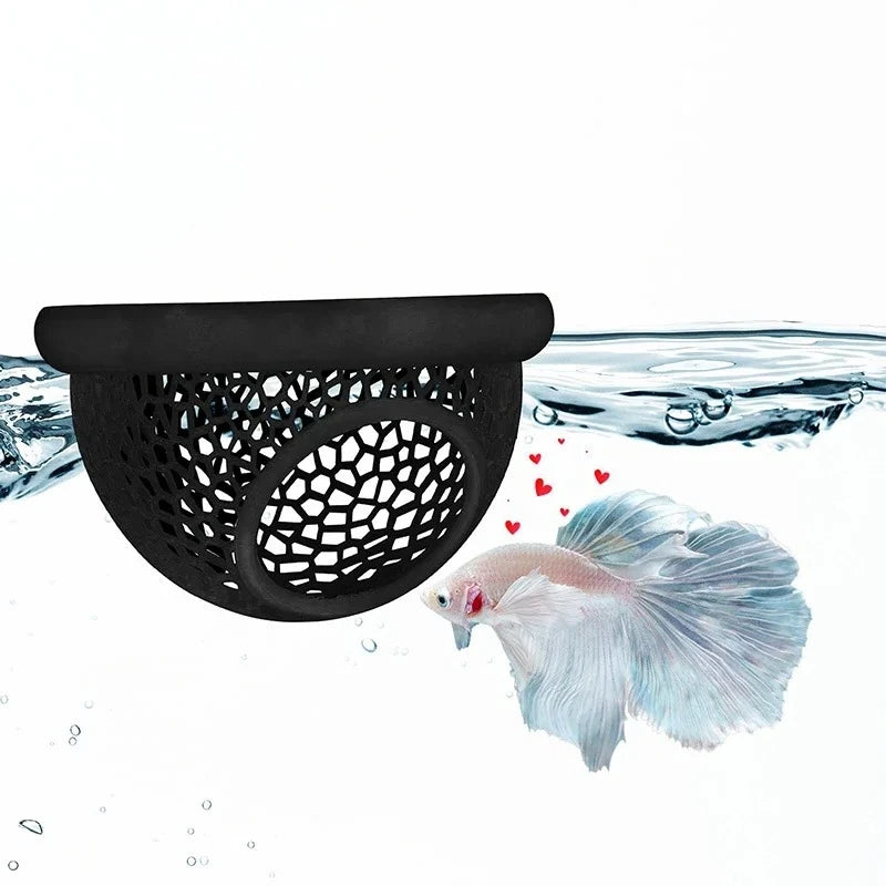 AquaHaven 3-in-1 Drijvende Grottenschuilplaats & Voederring voor Betta’s en Kleine Aquariumdieren